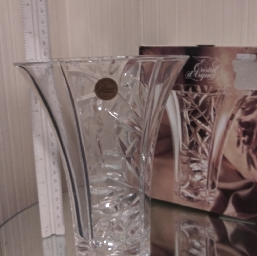 7" tall Lead Crystal Vase.  NIB